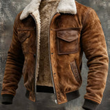 Dinis™ | Casaco em pele natural com forro Sherpa