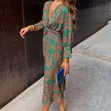 Leonor – Vestido Midi Elegante con Estampado Encanto Intemporal