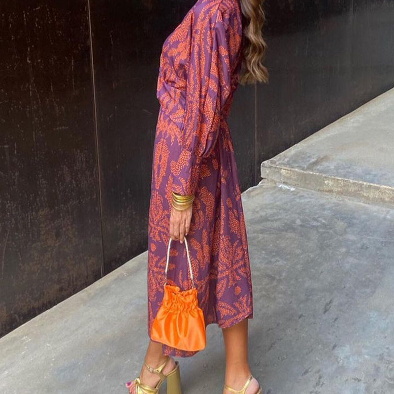 Leonor – Vestido Midi Elegante con Estampado Encanto Intemporal