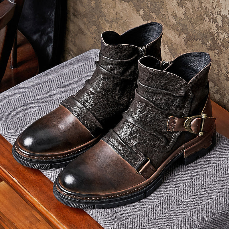 Sapatos masculinos marrons Martin com cadarço