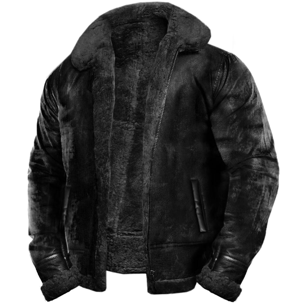 Casaco masculino vintage em couro