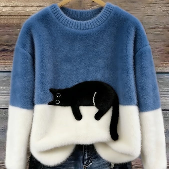 Maria | Sweatshirt para mulher com estampado de gato
