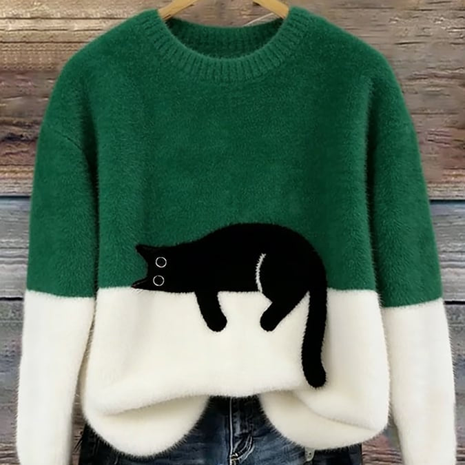 Maria | Sweatshirt para mulher com estampado de gato