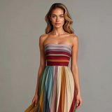 Vestido Maxi de Verão Plissado Colorido Judith™