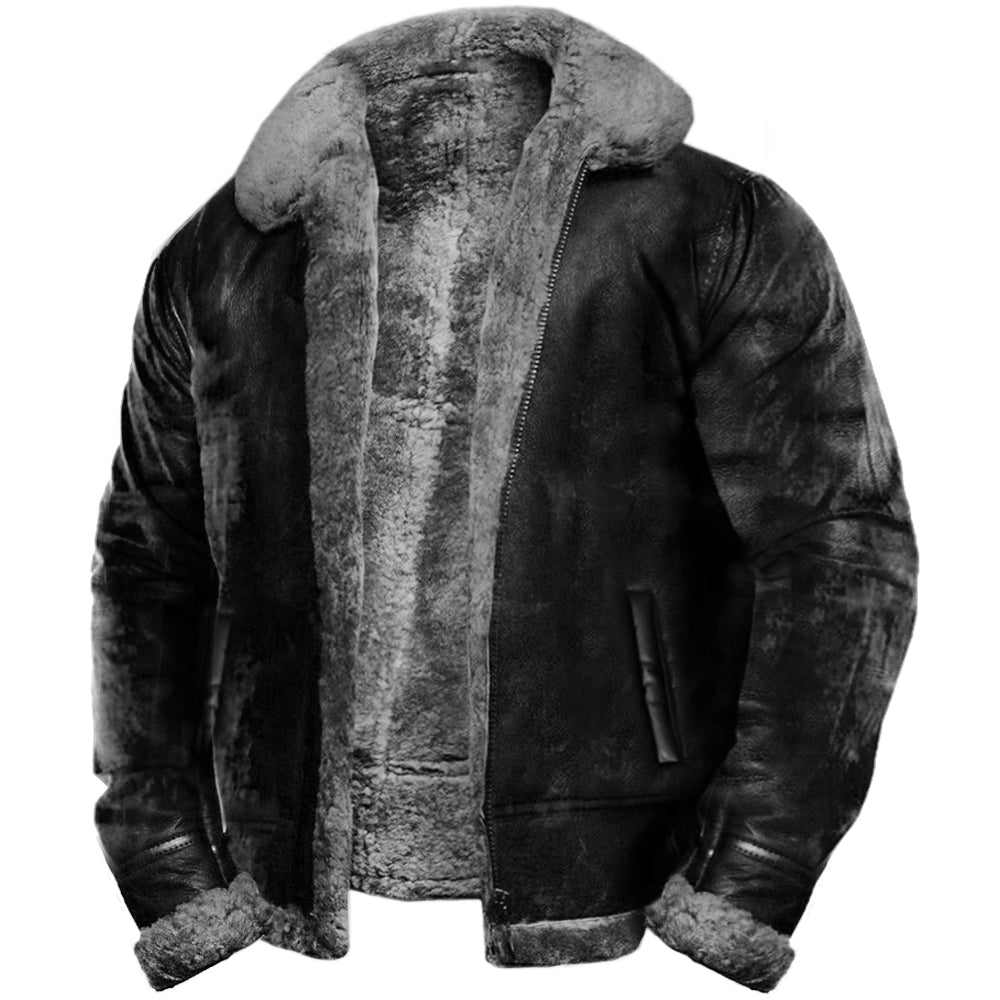 Casaco masculino vintage em couro
