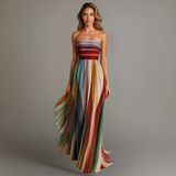 Vestido Maxi de Verão Plissado Colorido Judith™