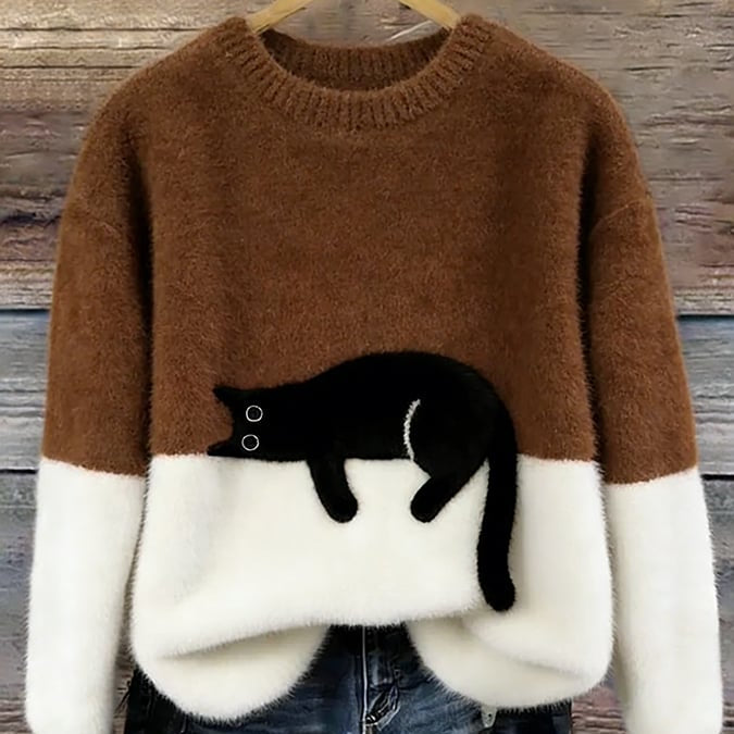Maria | Sweatshirt para mulher com estampado de gato