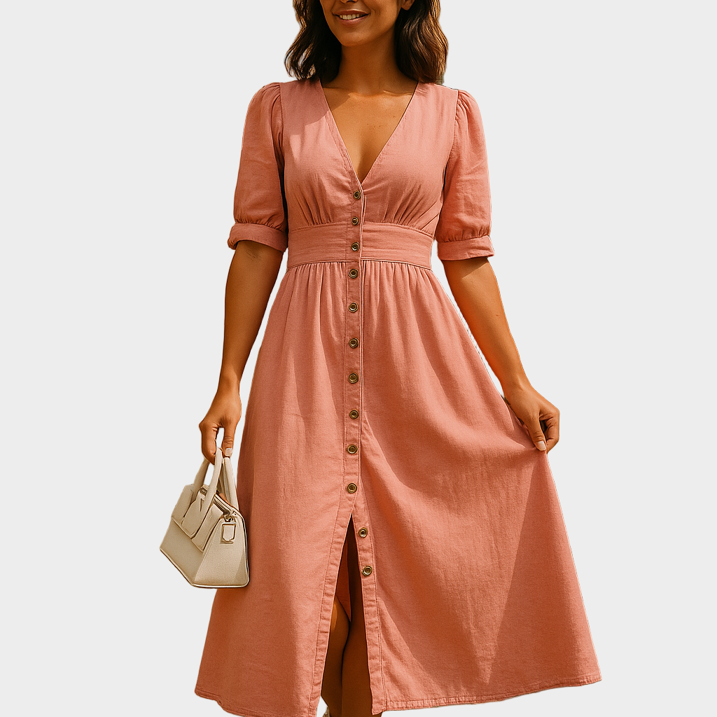 Vestido de ganga com botões