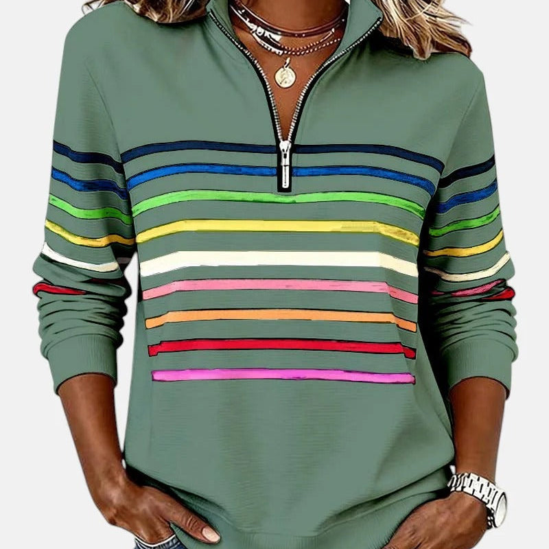 Rosario | Camisola listrada com zíper