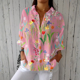 Sophie | Blusa Floral Jardim de Estampa Tulipas