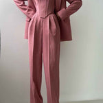 Elegance - Conjunto de três peças com blazer trespassado