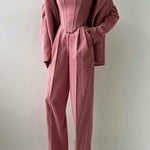 Elegance - Conjunto de três peças com blazer trespassado