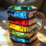 Iara | Caneca artesanal colorida em forma de livro