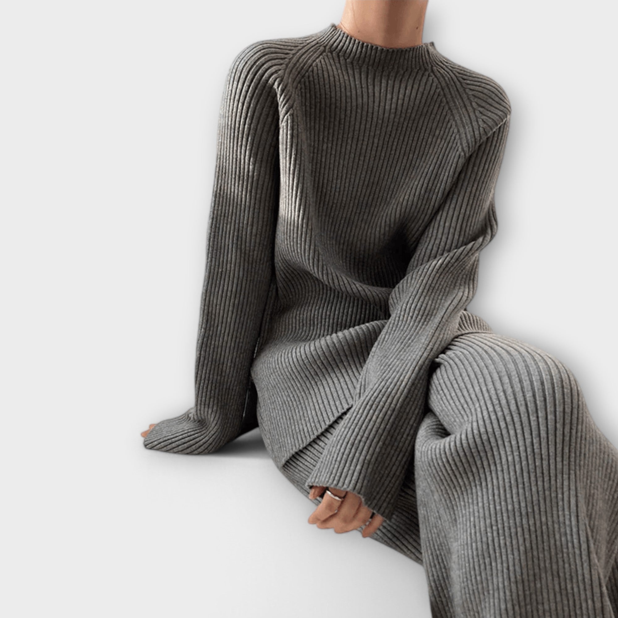Albertina - Conjunto Cosy de Tricô Canelado de 2 Peças - Ines Braga