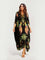 Alessandra | Vestido Longo Estampado de Arara Preto e Rosa - Ines Braga