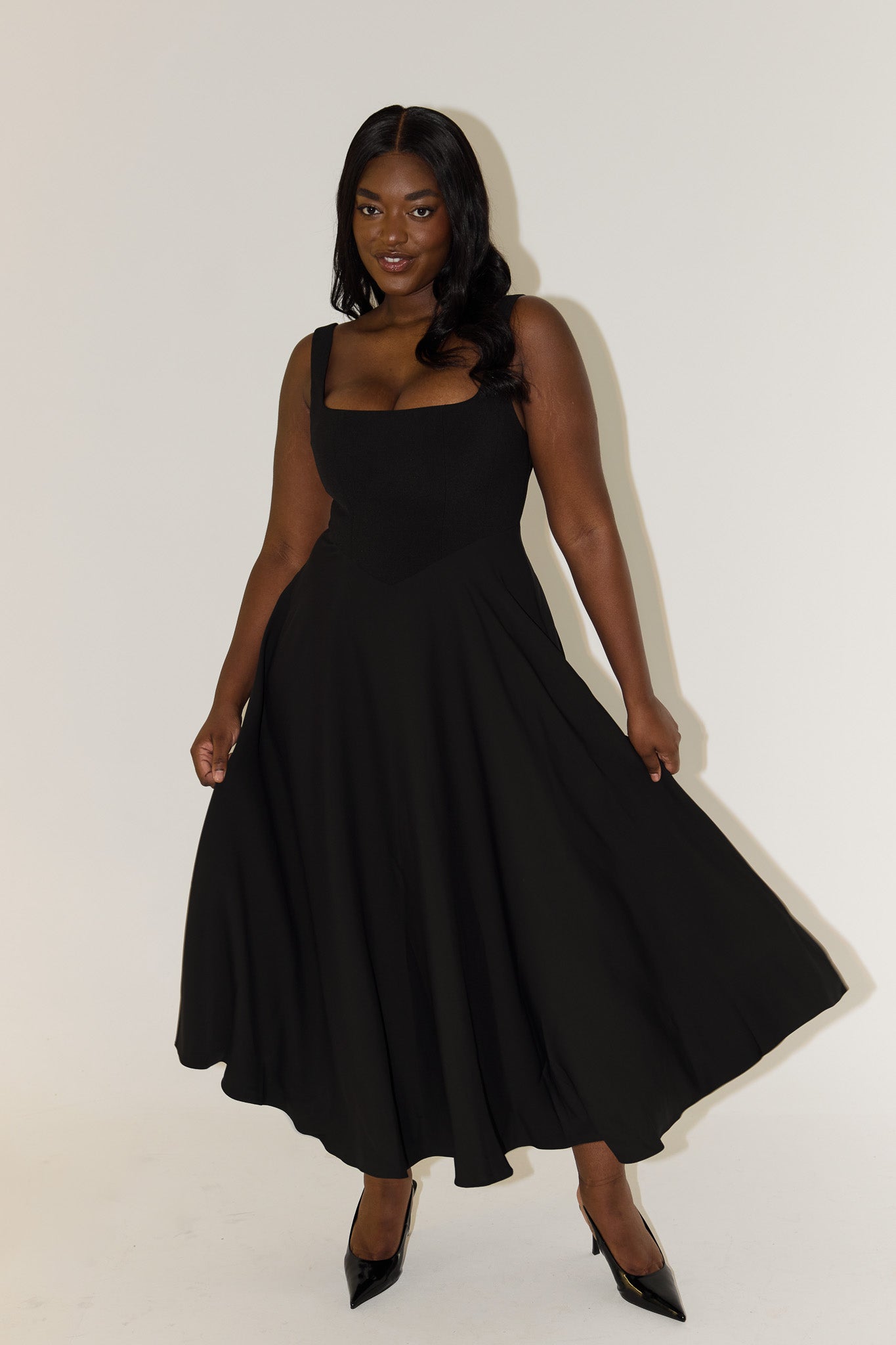 Amélia™ | Vestido Midi Intemporal e Fluido - Ines Braga
