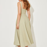 Amélia™ | Vestido Midi Intemporal e Fluido - Ines Braga