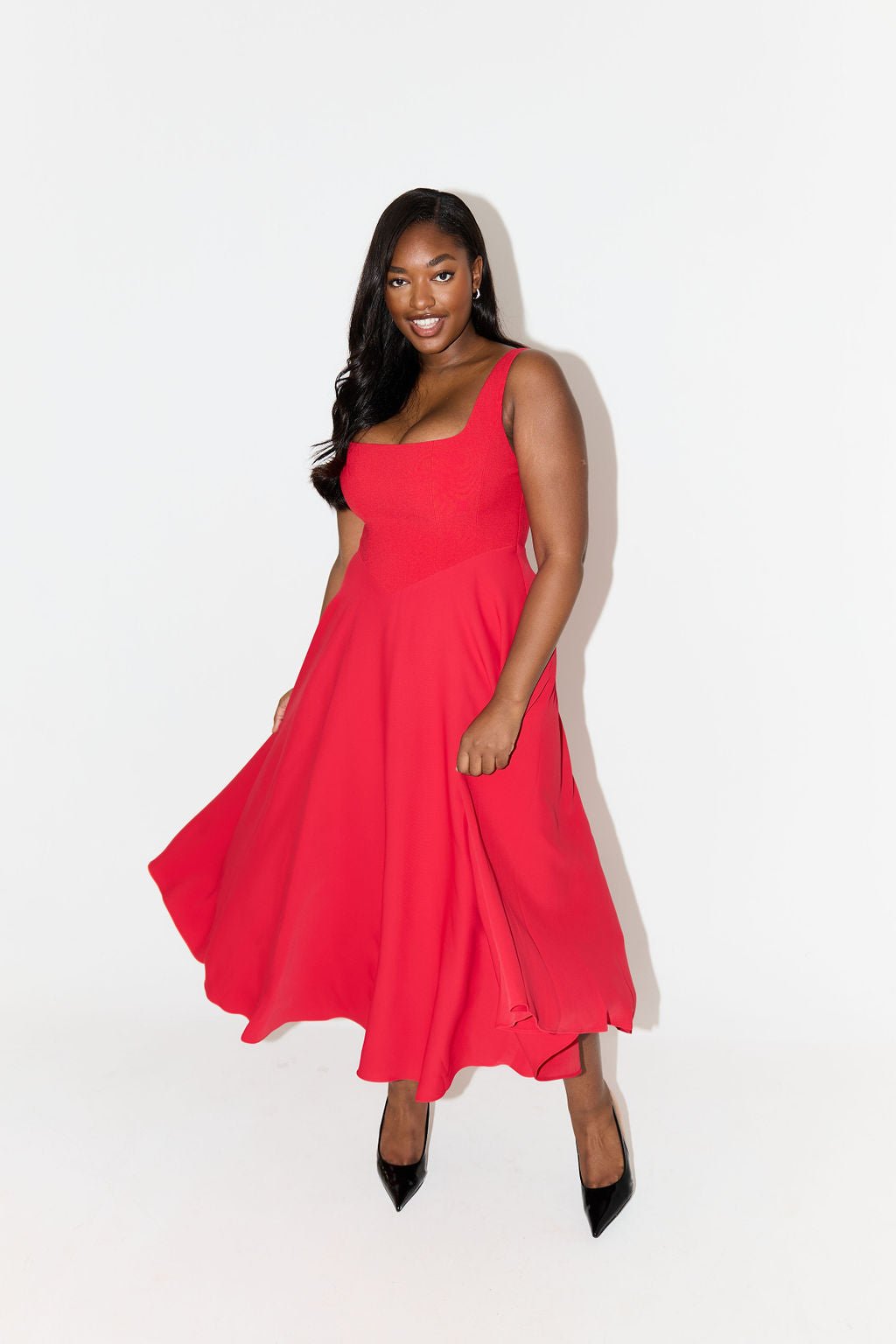 Amélia™ | Vestido Midi Intemporal e Fluido - Ines Braga