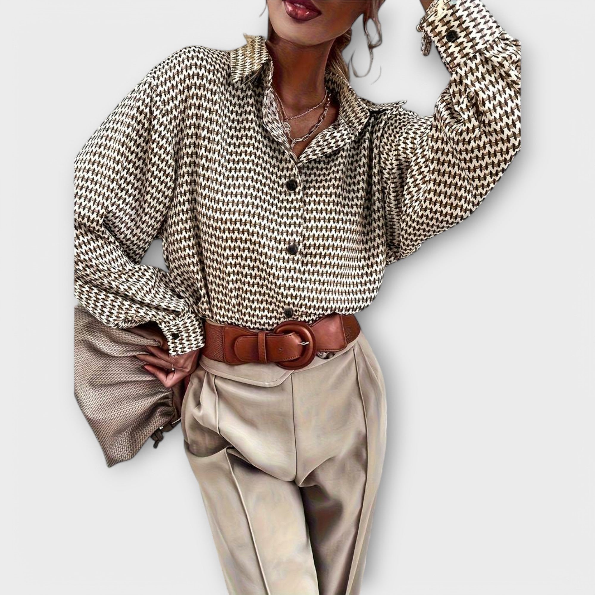 Ashley - Blusa Vintage de Manga Longa - Ines Braga