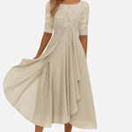 Aura | Vestido de Festa com Renda e Chiffon - Ines Braga