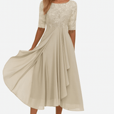 Aura | Vestido de Festa com Renda e Chiffon - Ines Braga