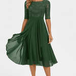 Aura | Vestido de Festa com Renda e Chiffon - Ines Braga