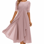 Aura | Vestido de Festa com Renda e Chiffon - Ines Braga
