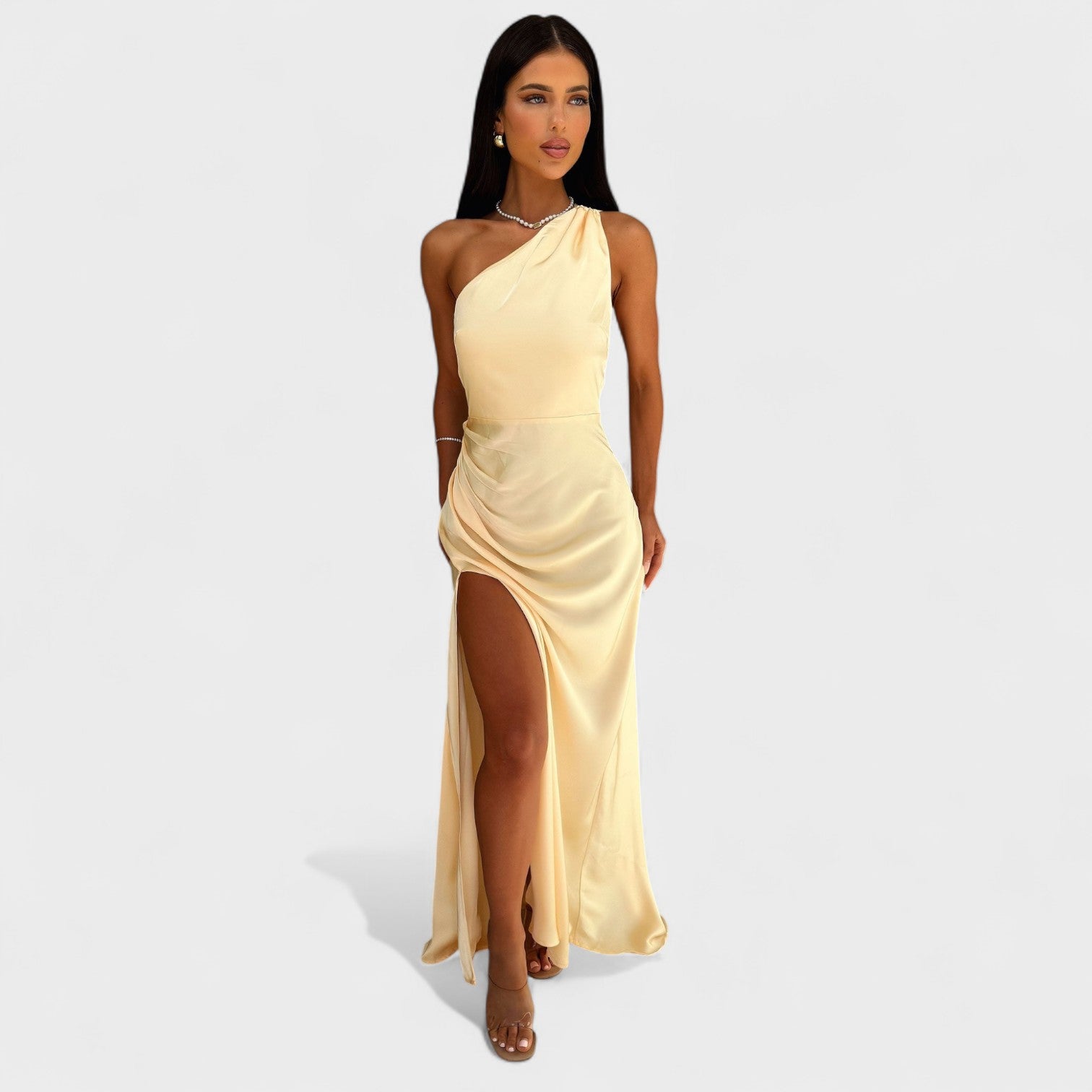 Aurelia - Vestido comprido de cetim - Ines Braga