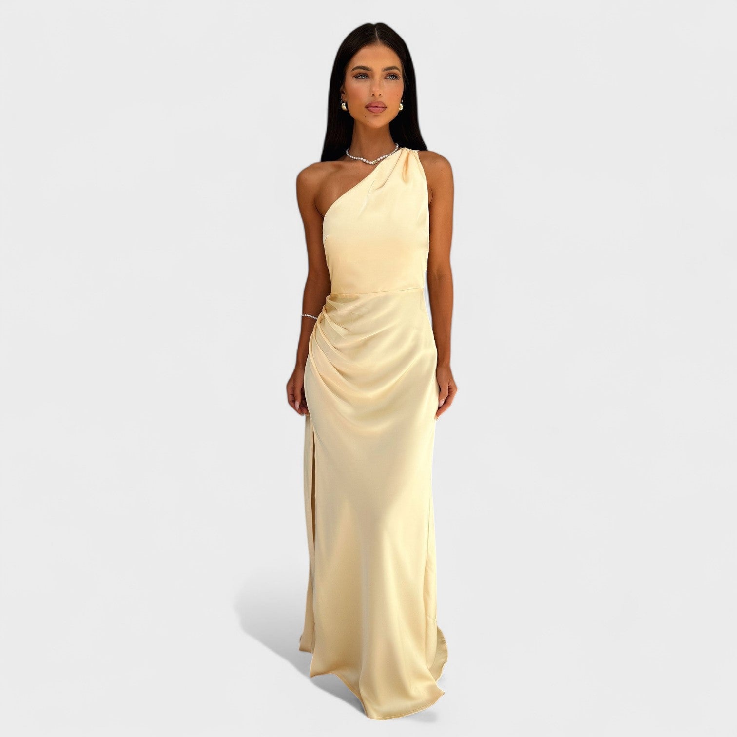 Aurelia - Vestido comprido de cetim - Ines Braga