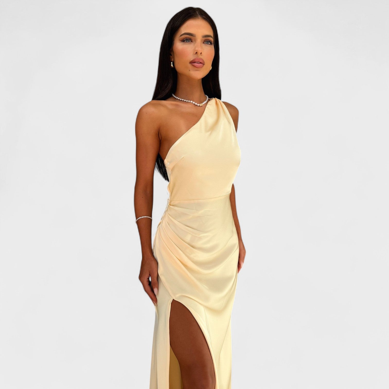 Aurelia - Vestido comprido de cetim - Ines Braga