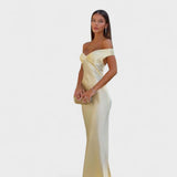Bárbara | Vestido Maxi em Cetim sem costas - Ines Braga