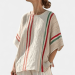 Beatriz | Conjunto Mediterrâneo Daisy Linho Bambu Listras - Ines Braga