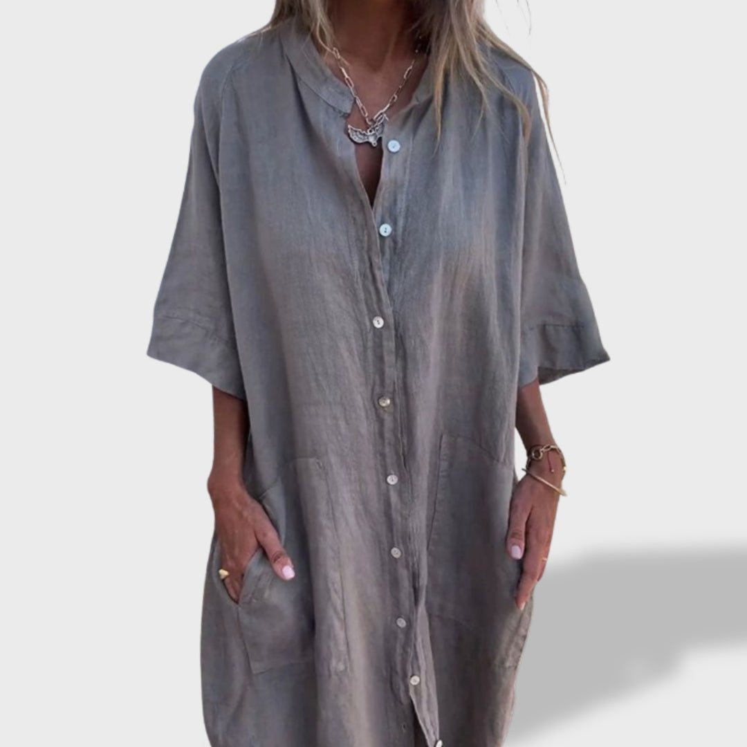 Beatriz™｜Vestido Solto em Linho - Ines Braga