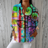 Bernadette | Blusa Floral Artística Multicolorida Versátil - Ines Braga
