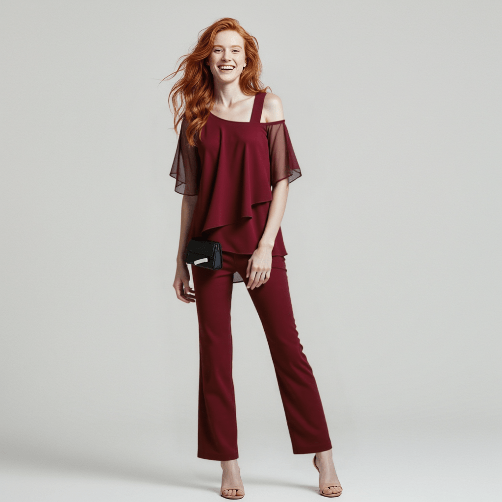 Bianca | Elegância Atemporal em Conjunto com Ombros à Mostra - Ines Braga