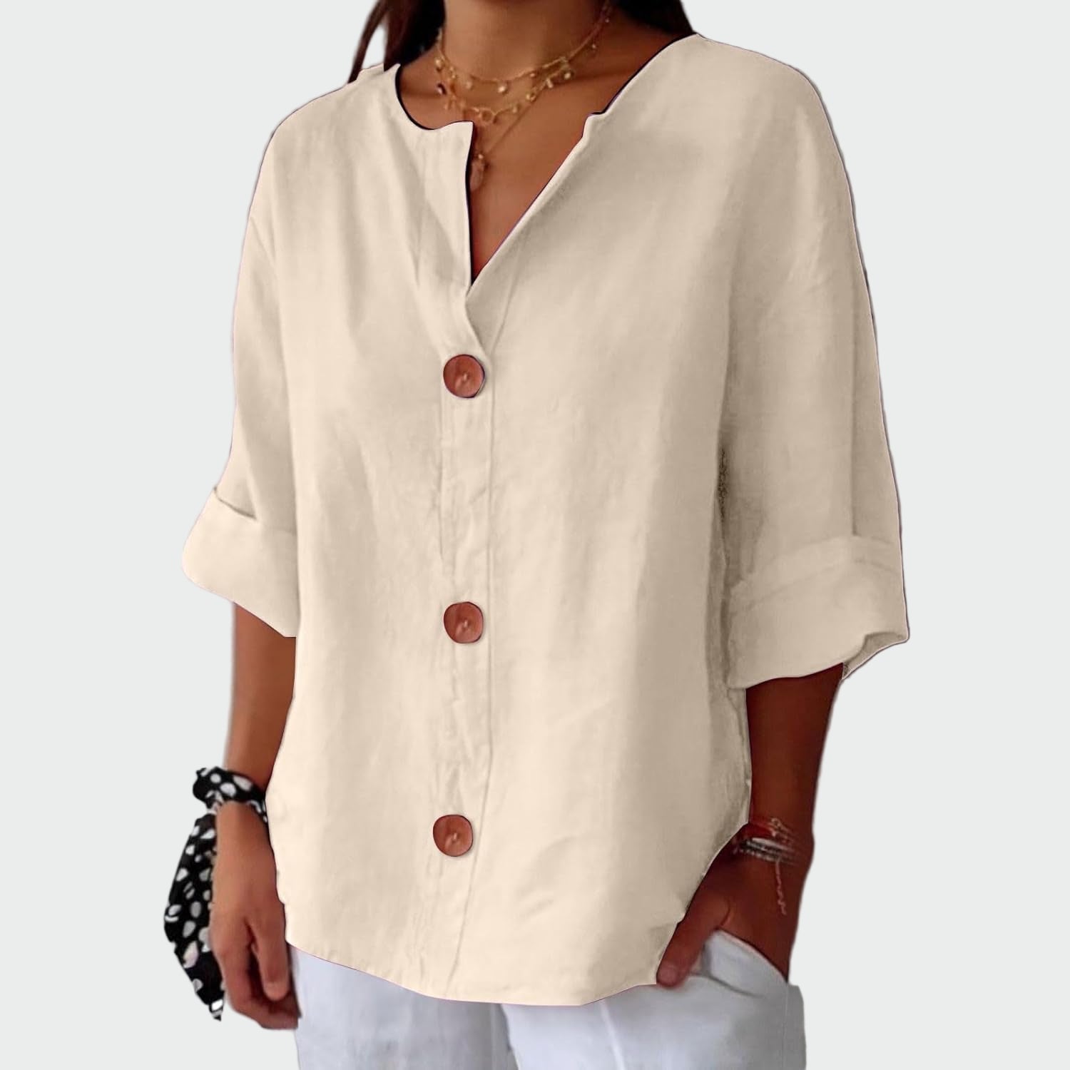 Blusa casual com textura - Ines Braga