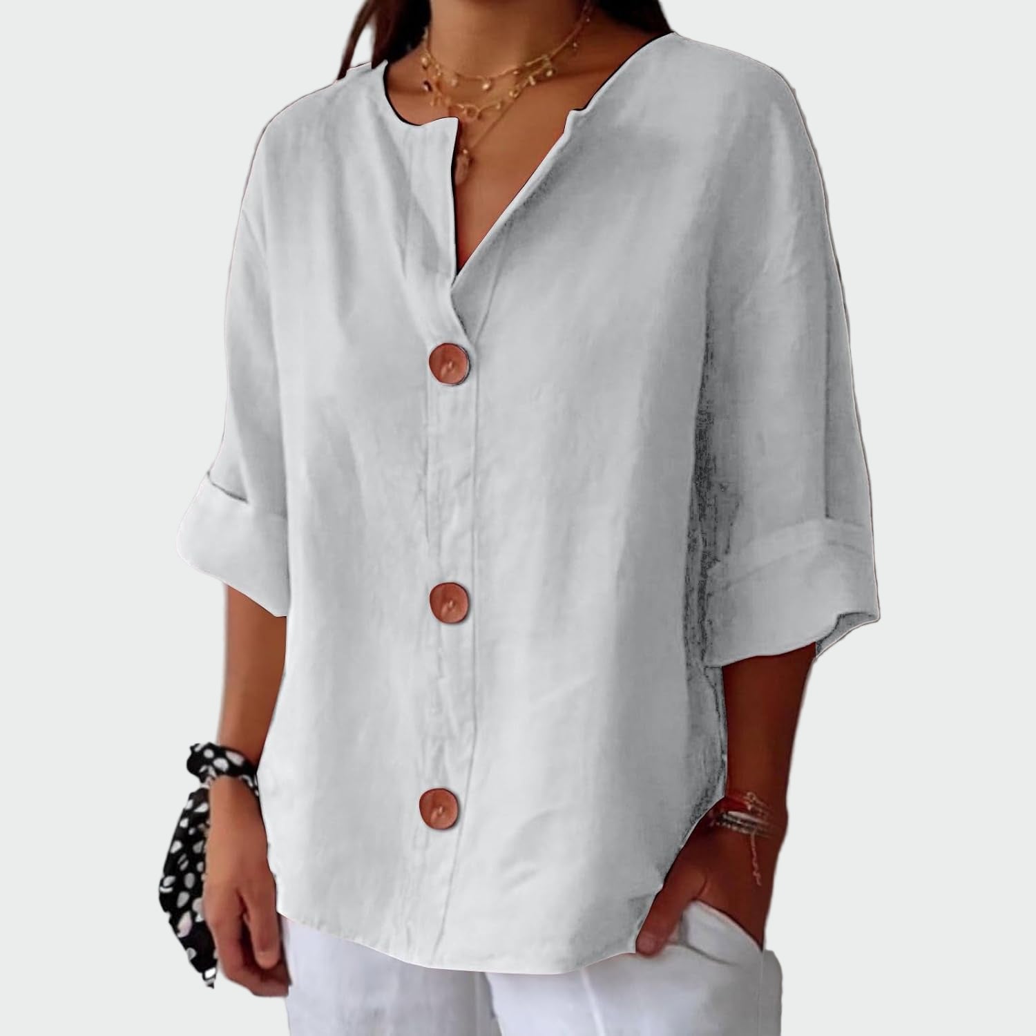 Blusa casual com textura - Ines Braga