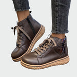 Botas de couro ortopédicas de cano baixo - Ines Braga