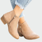 Botas de couro ortopédicas premium com salto para o inverno - Ines Braga