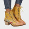 Botins de couro com flores - Ines Braga