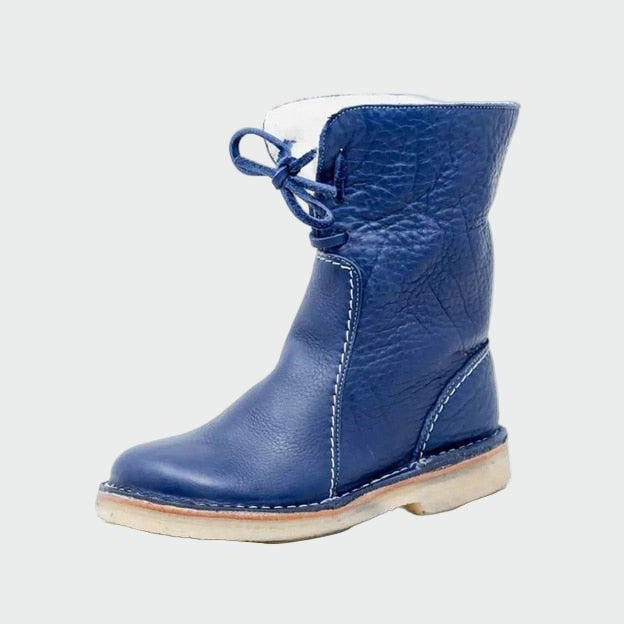 Botins de couro impermeáveis com forro de lã - Ines Braga