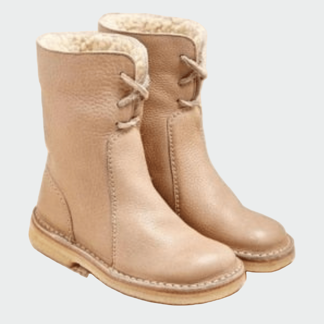 Botins de couro impermeáveis com forro de lã - Ines Braga