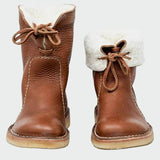 Botins de couro impermeáveis com forro de lã - Ines Braga