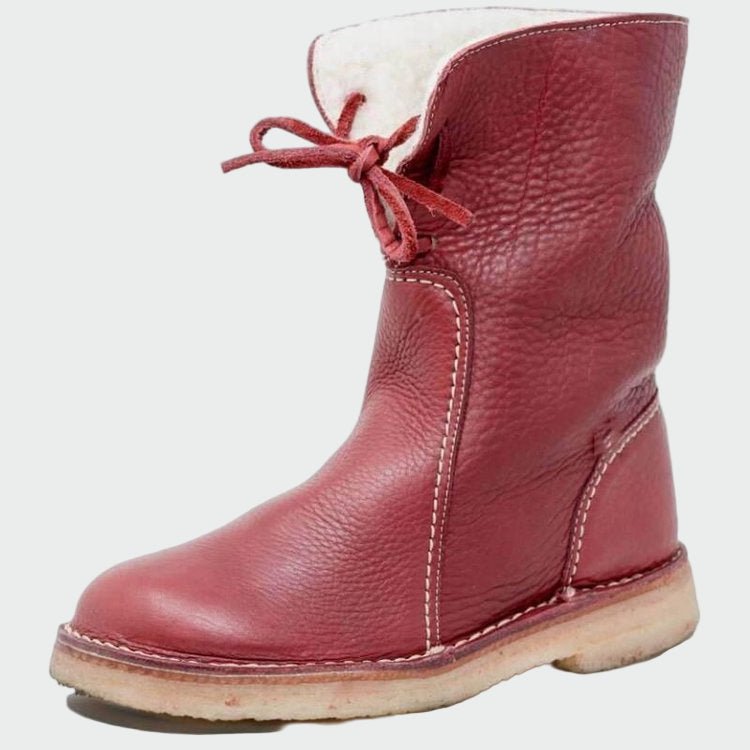Botins de couro impermeáveis com forro de lã - Ines Braga