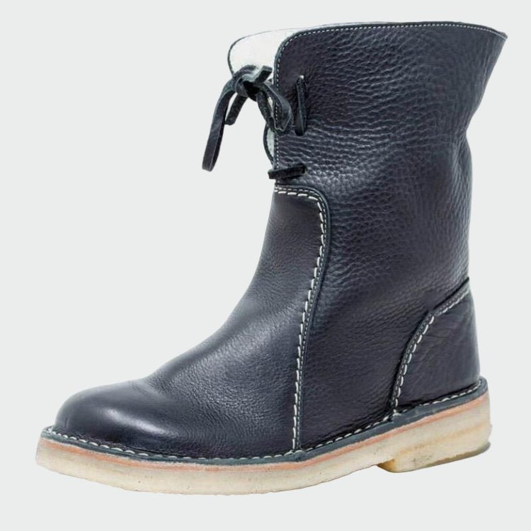 Botins de couro impermeáveis com forro de lã - Ines Braga