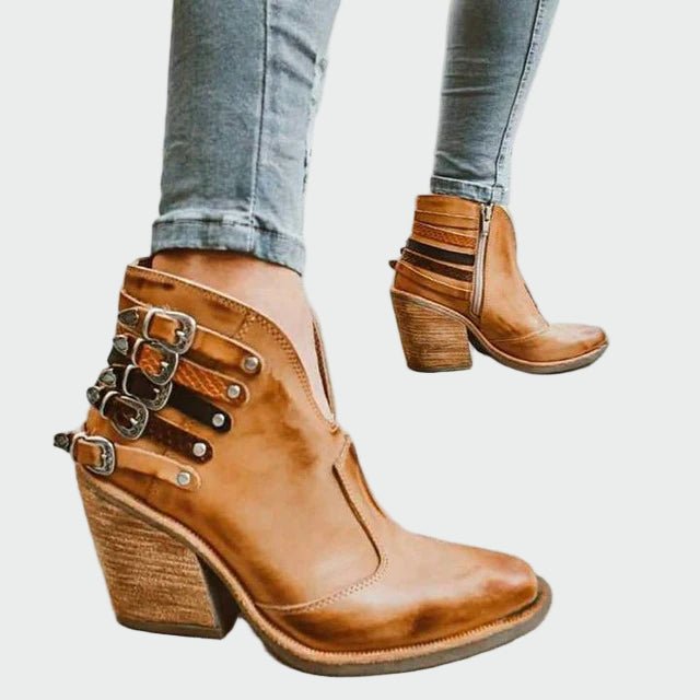Botins de couro retro - Ines Braga