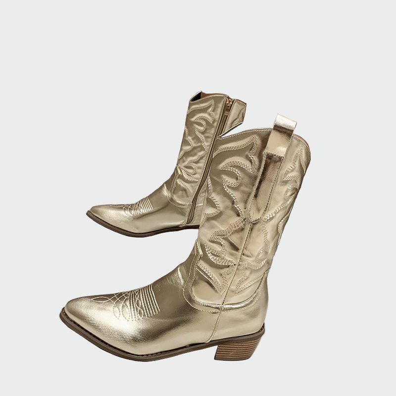 Botins de cowboy metálicos - Ines Braga