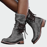 Botins de pele com atacadores - Ines Braga