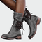 Botins de pele com atacadores - Ines Braga