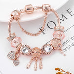 BrilhoNobre Pulseira Floco de Neve Rosas - Pendente Prata - Ines Braga